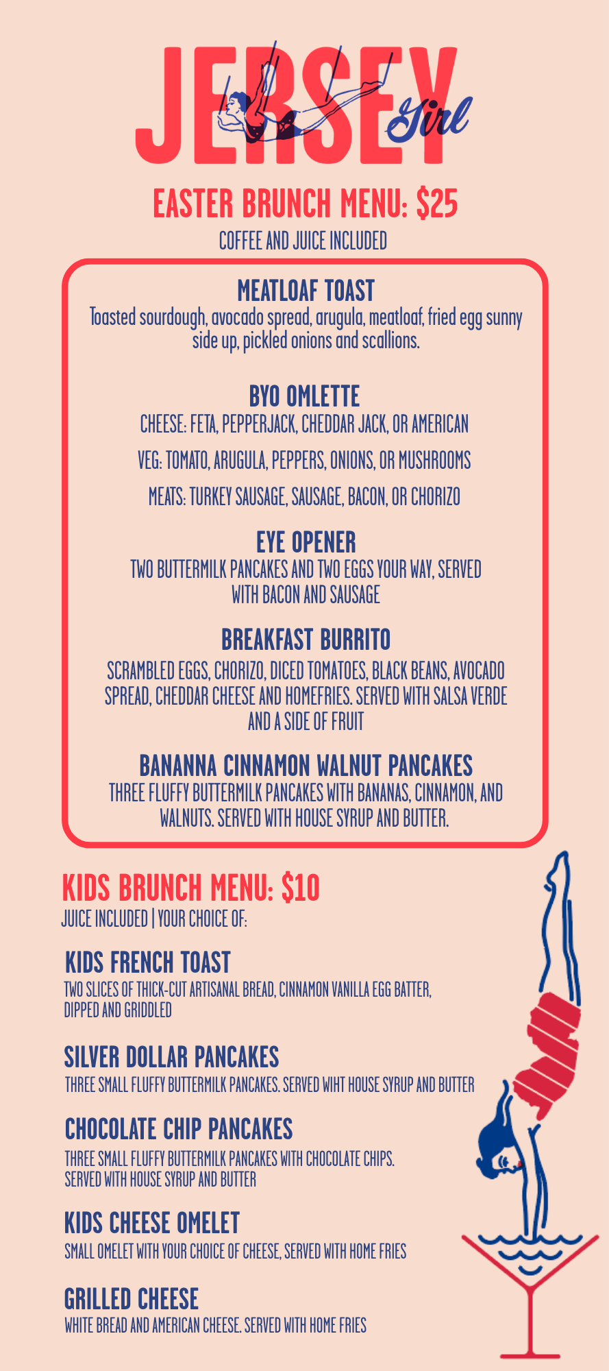 Easter Brunch Menu