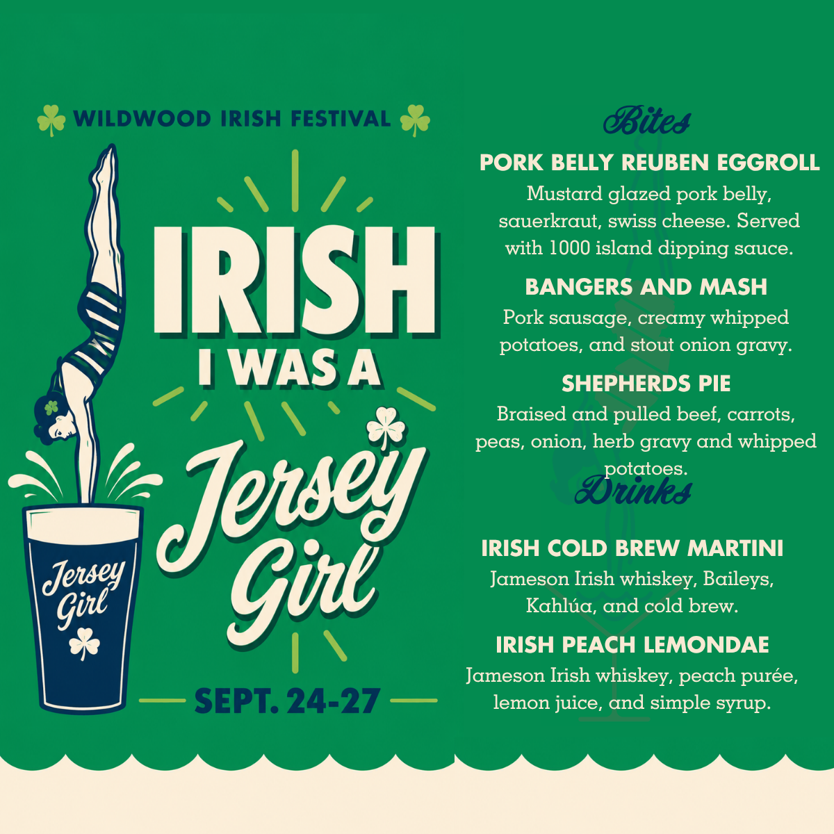 Irish I Was a Jersey Girl - Wildwood Irish Festival food and drink specials, September 24-27