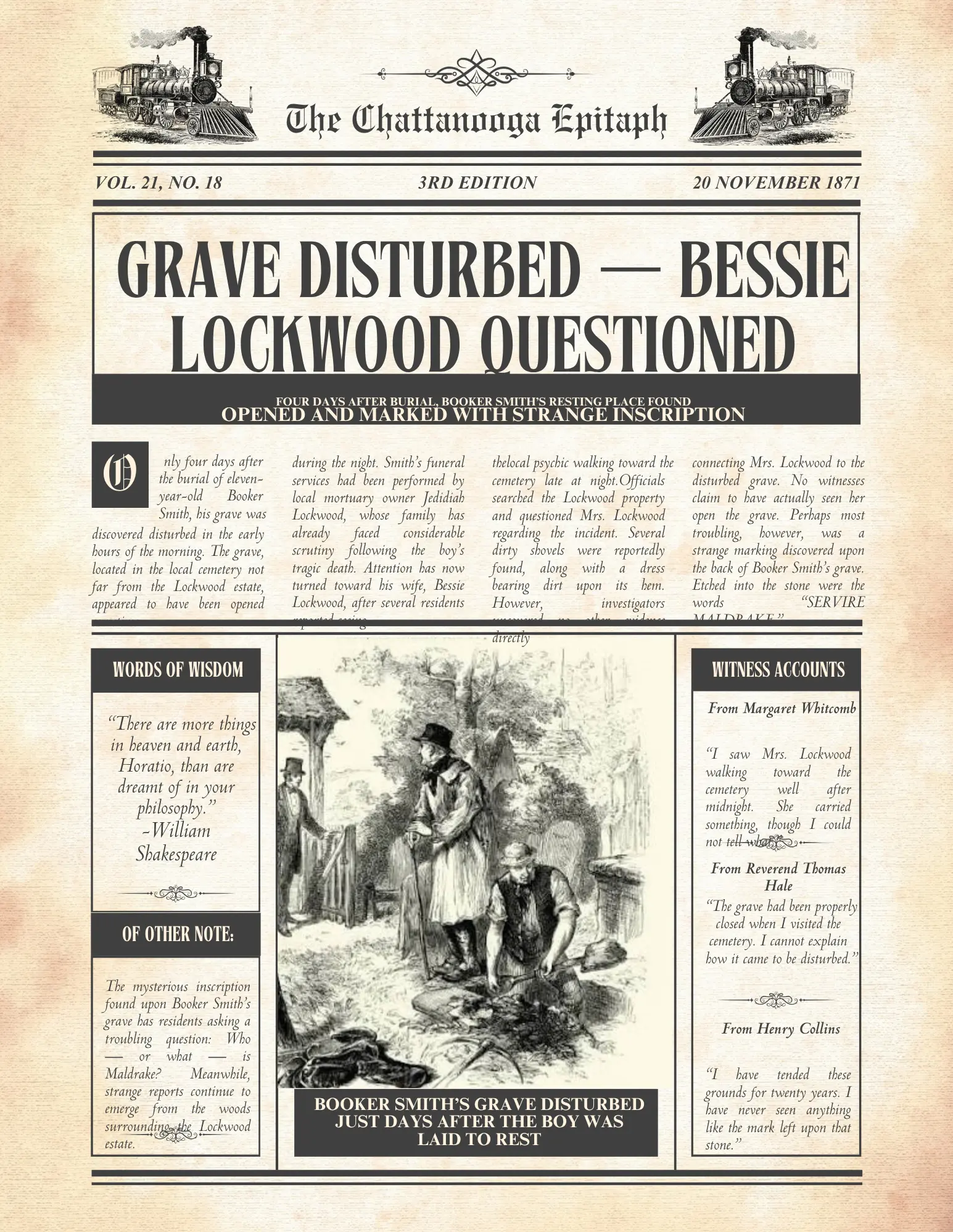 The Lockwood Files newspaper