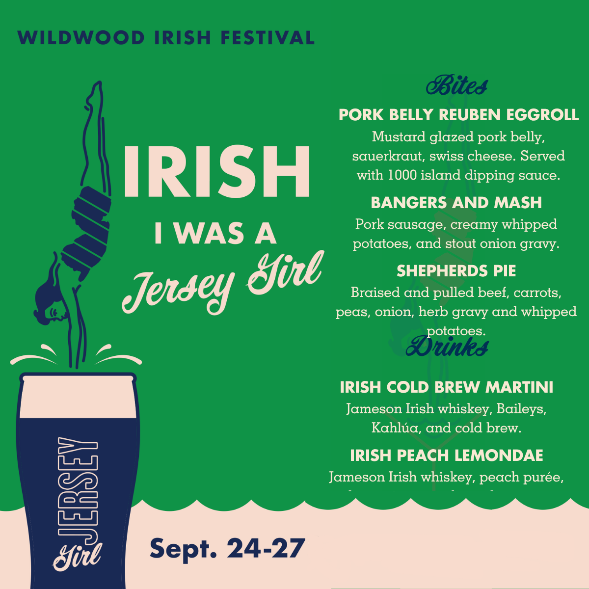 Irish I Was a Jersey Girl - Wildwood Irish Festival food and drink specials, September 24-27
