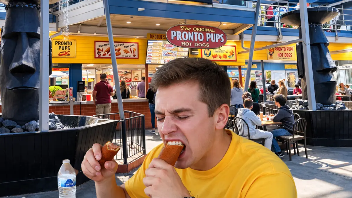 Pronto Pup eating contest at Indiana Beach