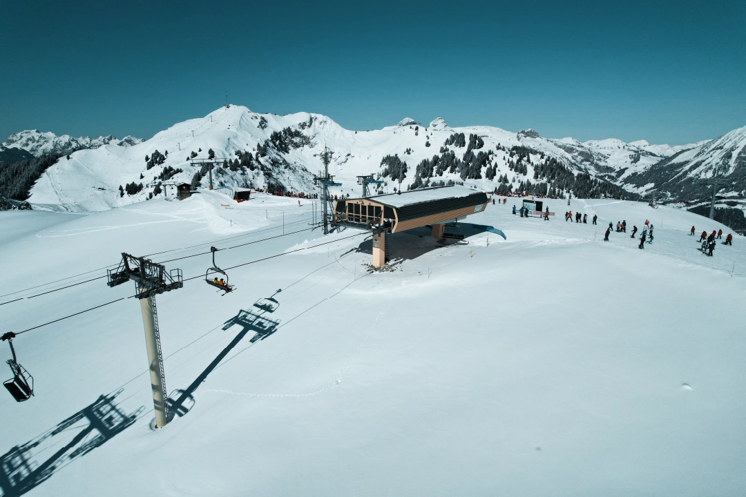 CTA Ski La Rasse Chairlift With Grand Chamossaire in Background