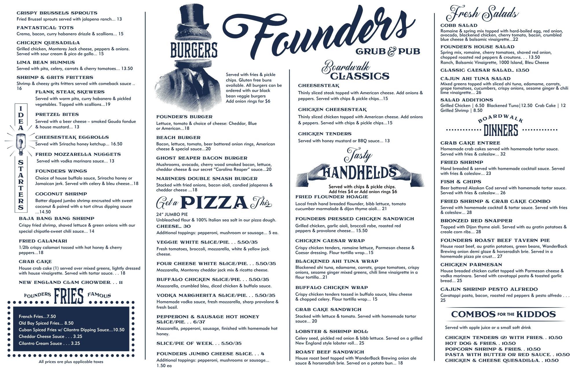 Founders Full Menu 2026