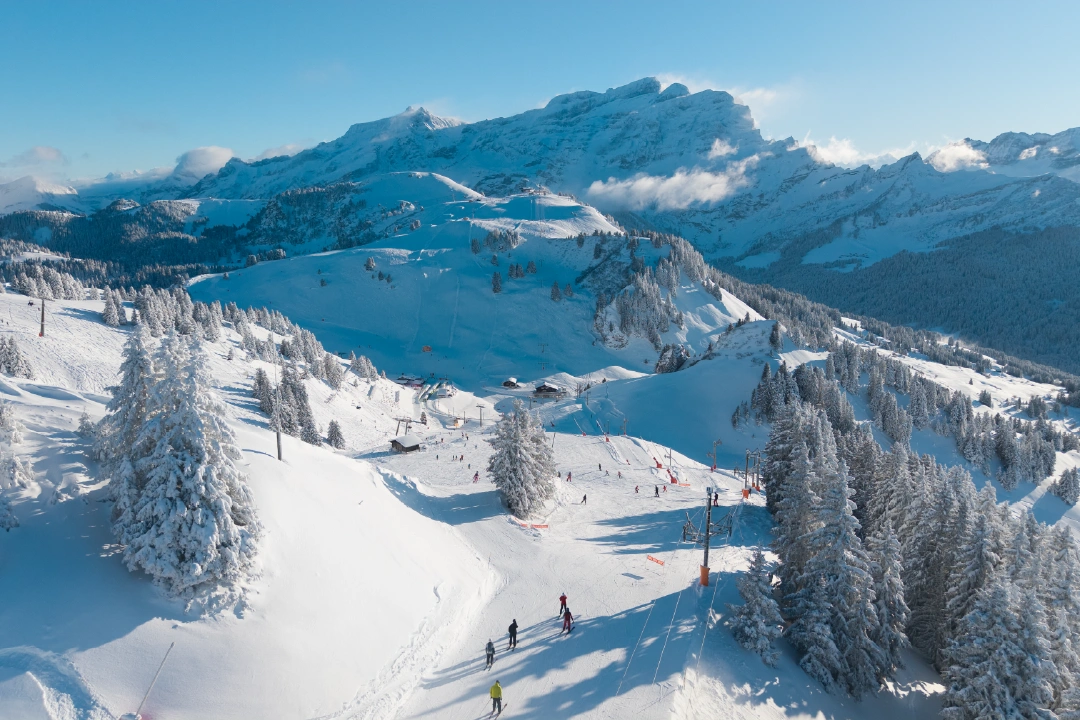 CTA Ski View of Chaux Ronde Winter Morning Fresh Snow