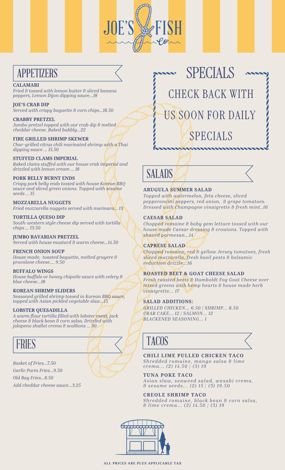 Jfc Summer Menu