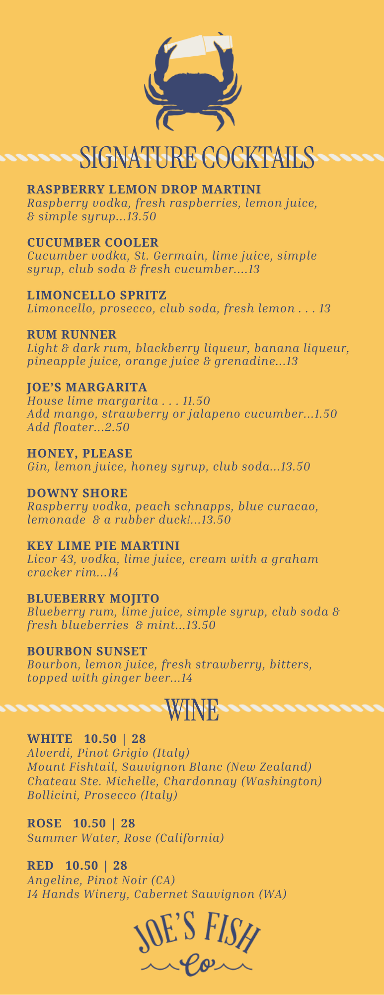 Drinks Menu 1